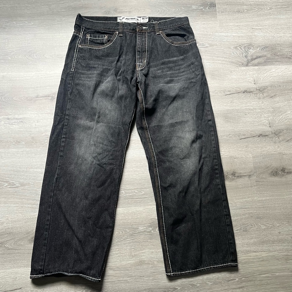 Men’s Avirex Black Relaxed Straight Jeans Size 36.